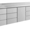A&S Kühltisch -2 bis +8°C 2330x700x850mm mit 1x Tür und 3x drei Schubladen u. Aufkantung (4DDTDA)