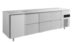 A&S Kühltisch -2 bis +8°C 2330x700x850mm mit 1x Tür und 3x zwei Schubladen (4TZZZ)