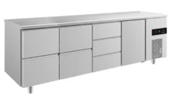 A&S Kühltisch -2 bis +8°C 2330x700x850mm mit 1x Tür und 3x zwei Schubladen (4ZZDT)