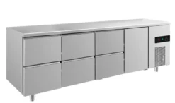 A&S Kühltisch -2 bis +8°C 2330x700x850mm mit 1x Tür und 3x zwei Schubladen (4ZZZT)