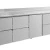 A&S Kühltisch -2 bis +8°C 2330x700x850mm mit 1x Tür und 3x zwei Schubladen u. Aufkantung (4ZZTZA)