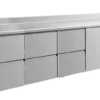 A&S Kühltisch -2 bis +8°C 2330x700x850mm mit 1x Tür und 3x zwei Schubladen u. Aufkantung (4ZZZTA)