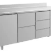 A&S Kühltisch -2 bis +8°C 1865x700x850mm mit 1x Tür, 1x zwei Schubladen und 1x drei Schubladen u. Aufkantung (3TZDA)