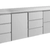 A&S Kühltisch -2 bis +8°C 2330x700x850mm mit 1x Tür, 1x zwei Schubladen und 2x 3 Schubladen (4DTDZ)