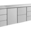 A&S Kühltisch -2 bis +8°C 2330x700x850mm mit 1x Tür, 1x zwei Schubladen und 2x 3 Schubladen (4DTZD)