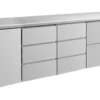 A&S Kühltisch -2 bis +8°C 2330x700x850mm mit 1x Tür, 1x zwei Schubladen und 2x 3 Schubladen (4TDDZ)