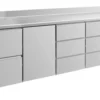 A&S Kühltisch -2 bis +8°C 2330x700x850mm mit 1x Tür, 1x zwei Schubladen und 2x 3 Schubladen u. Aufkantung (4ZTDDA)