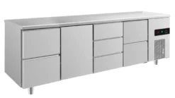A&S Kühltisch -2 bis +8°C 2330x700x850mm mit 1x Tür, 2x zwei Schubladen und 1x 3 Schubladen (4ZTDZ)