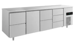 A&S Kühltisch -2 bis +8°C 2330x700x850mm mit 1x Tür, 2x zwei Schubladen und 1x 3 Schubladen (4ZTZD)