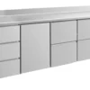 A&S Kühltisch -2 bis +8°C 2330x700x850mm mit 1x Tür, 2x zwei Schubladen und 1x 3 Schubladen u. Aufkantung (4DTZZA)