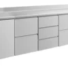 A&S Kühltisch -2 bis +8°C 2330x700x850mm mit 1x Tür, 2x zwei Schubladen und 1x 3 Schubladen u. Aufkantung (4TZDZA)