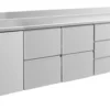 A&S Kühltisch -2 bis +8°C 2330x700x850mm mit 1x Tür, 2x zwei Schubladen und 1x 3 Schubladen u. Aufkantung (4TZZDA)