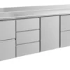A&S Kühltisch -2 bis +8°C 2330x700x850mm mit 1x Tür, 2x zwei Schubladen und 1x 3 Schubladen u. Aufkantung (4ZDTZA)
