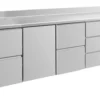 A&S Kühltisch -2 bis +8°C 2330x700x850mm mit 1x Tür, 2x zwei Schubladen und 1x 3 Schubladen u. Aufkantung (4ZTZDA)