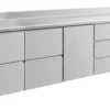 A&S Kühltisch -2 bis +8°C 2330x700x850mm mit 1x Tür, 2x zwei Schubladen und 1x 3 Schubladen u. Aufkantung (4ZZTDA)
