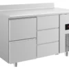 A&S Kühltisch -2 bis +8°C 1400x700x850mm mit 1x zwei Schubladen und 1x drei Schubladen u. Aufkantung (2ZDA)