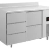 A&S Kühltisch -2 bis +8°C 1400x700x850mm mit 1x zwei Schubladen und 1x drei Schubladen u. Aufkantung (2DZA)