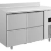 A&S Kühltisch -2 bis +8°C 1400x700x850mm mit 2x zwei Schubladen u. Aufkantung