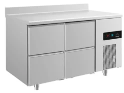 A&S Kühltisch -2 bis +8°C 1400x700x850mm mit 2x zwei Schubladen u. Aufkantung