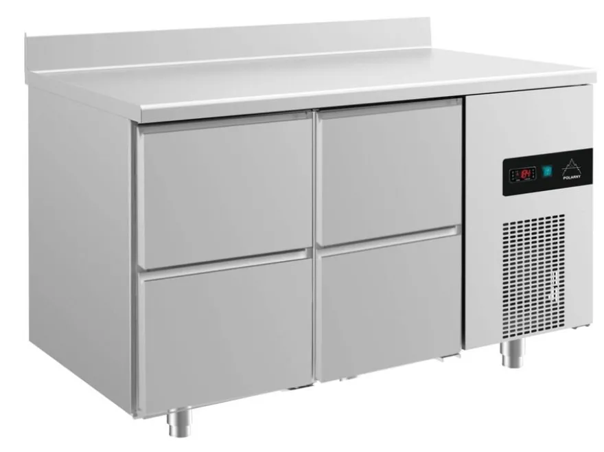 A&S Kühltisch -2 bis +8°C 1400x700x850mm mit 2x zwei Schubladen u. Aufkantung