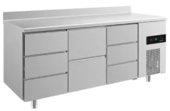 A&S Kühltisch -2 bis +8°C 1865x700x850mm mit 1x zwei Schubladen und 2x drei Schubladen u. Aufkantung (3DZDA)