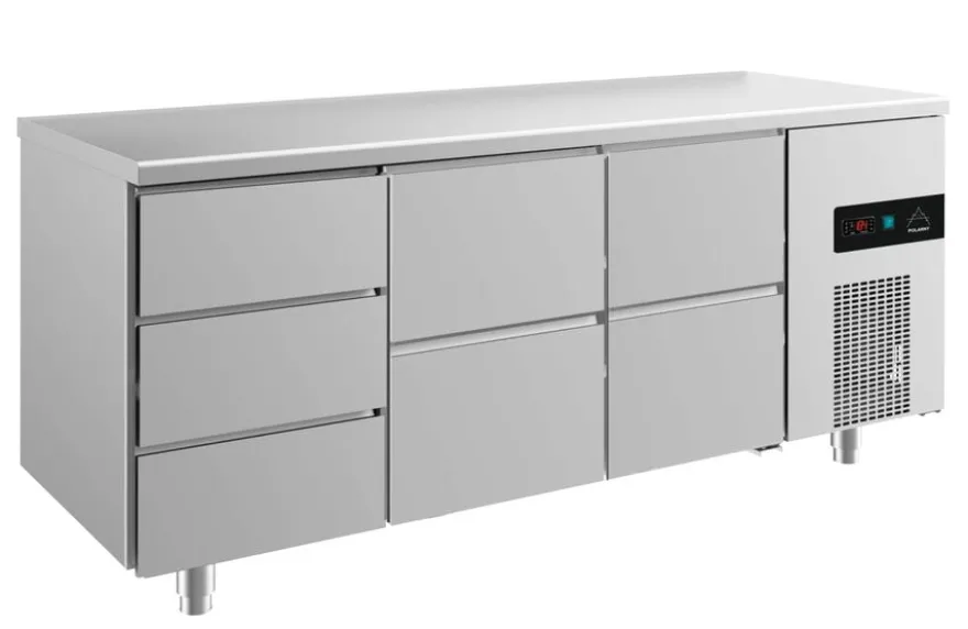 A&S Kühltisch -2 bis +8°C 1865x700x850mm mit 2x zwei Schubladen und 1x drei Schubladen (3DZZ)