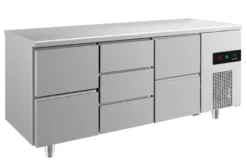 A&S Kühltisch -2 bis +8°C 1865x700x850mm mit 2x zwei Schubladen und 1x drei Schubladen (3ZDZ)