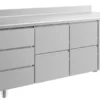 A&S Kühltisch -2 bis +8°C 1865x700x850mm mit 2x zwei Schubladen und 1x drei Schubladen u. Aufkantung (3DZZA)