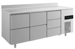 A&S Kühltisch -2 bis +8°C 1865x700x850mm mit 2x zwei Schubladen und 1x drei Schubladen u. Aufkantung (3ZZDA)