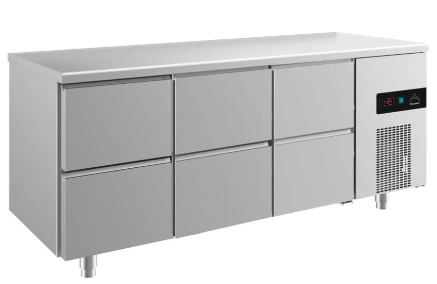 A&S Kühltisch -2 bis +8°C 1865x700x850mm mit 3x zwei Schubladen (3ZZZ)