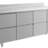 A&S Kühltisch -2 bis +8°C 1865x700x850mm mit 3x zwei Schubladen u. Aufkantung (3ZZZA)