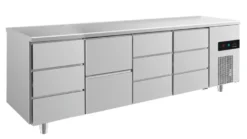 A&S Kühltisch -2 bis +8°C 2330x700x850mm mit 1x zwei Schubladen und 3x drei Schubladen (4DZDD)