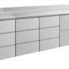 A&S Kühltisch -2 bis +8°C 2330x700x850mm mit 1x zwei Schubladen und 3x drei Schubladen u. Aufkantung (4DDDZA)