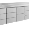 A&S Kühltisch -2 bis +8°C 2330x700x850mm mit 1x zwei Schubladen und 3x drei Schubladen u. Aufkantung (4DDZDA)