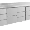 A&S Kühltisch -2 bis +8°C 2330x700x850mm mit 1x zwei Schubladen und 3x drei Schubladen u. Aufkantung (4DZDDA)