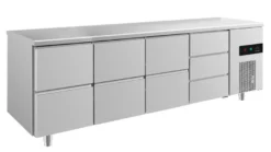 A&S Kühltisch -2 bis +8°C 2330x700x850mm mit 3x zwei Schubladen und 1x drei Schubladen (4ZZZD)