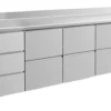 A&S Kühltisch -2 bis +8°C 2330x700x850mm mit 3x zwei Schubladen und 1x drei Schubladen u. Aufkantung (4DZZZA)