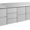 A&S Kühltisch -2 bis +8°C 2330x700x850mm mit 3x zwei Schubladen und 1x drei Schubladen u. Aufkantung (4ZDZZA)