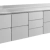 A&S Kühltisch -2 bis +8°C 2330x700x850mm mit 3x zwei Schubladen und 1x drei Schubladen u. Aufkantung (4ZZDZA)