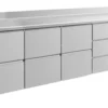 A&S Kühltisch -2 bis +8°C 2330x700x850mm mit 3x zwei Schubladen und 1x drei Schubladen u. Aufkantung (4ZZZDA)