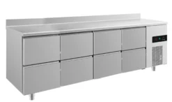 A&S Kühltisch -2 bis +8°C 2330x700x850mm mit 4x zwei Schubladen u. Aufkantung (4ZZZZA)