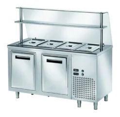 Ausgaben Kühltisch PROFI gekühlt B200 mit Flügeltüren 1500x700x890 - 4x GN 1/1