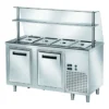 Ausgaben Kühltisch PROFI gekühlt B200 mit Flügeltüren und Glasaufsatz 1500x700x1400 - 4x GN 1/1