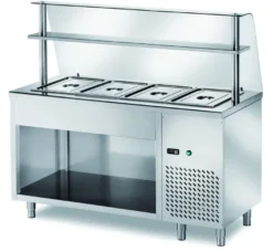 Ausgaben Kühltisch PROFI offen mit Glasaufsatz 900x700x1400 - 2x GN 1/1