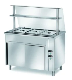 Ausgabe Warmhaltetisch PROFI belüftet mit Schiebetüren 1200x700x890 - 3x GN 1/1