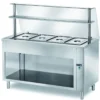 Ausgabe Warmhaltetisch PROFI offen mit Glasaufsatz 2000x700x1400 - 5x GN 1/1