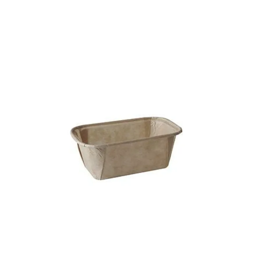 50 Backformen "pure" eckig 167 ml 4 cm x 6,5 cm x 11 cm braun