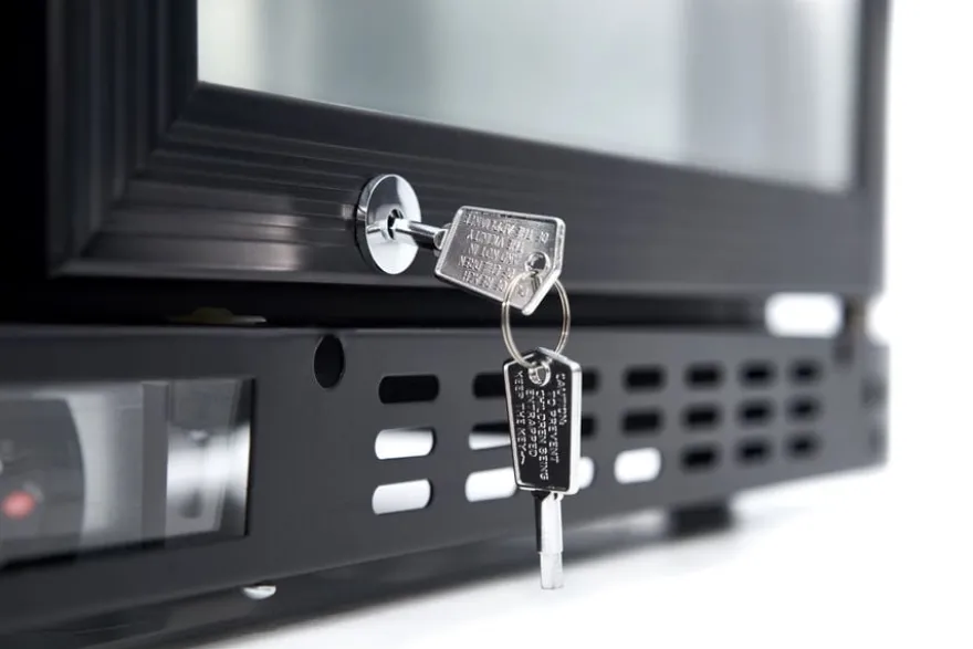 Barkühlschrank ECO 230 mit Klapptüren schwarz, LED Beleuchtung, unterbaubar