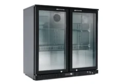 Barkühlschrank ECO 230 mit Klapptüren schwarz, LED Beleuchtung, unterbaubar