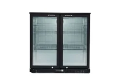 Barkühlschrank ECO 230 mit Klapptüren schwarz, LED Beleuchtung, unterbaubar
